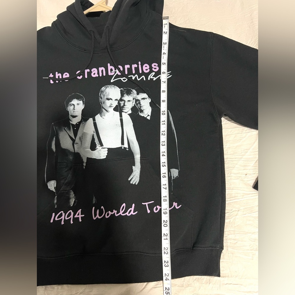 Cranberries 1994 World Tour Black Hoodie Y2K Grunge SZ M EUC - Picture 6 of 6